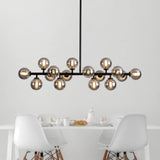 16-Light Smoke Gray Globe Pendant Light for Dining Room