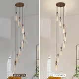 8-light glass tube pendant light on/off demo 