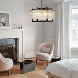 Modern Black Chandelier in Bedroom