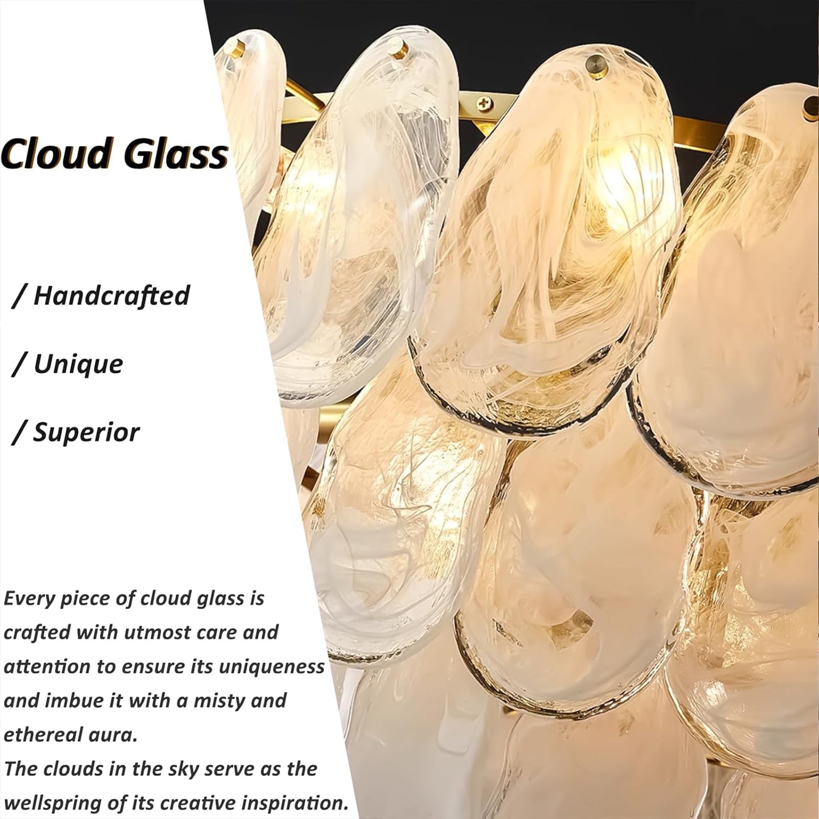 Handcrafted Cloud Glass Detail