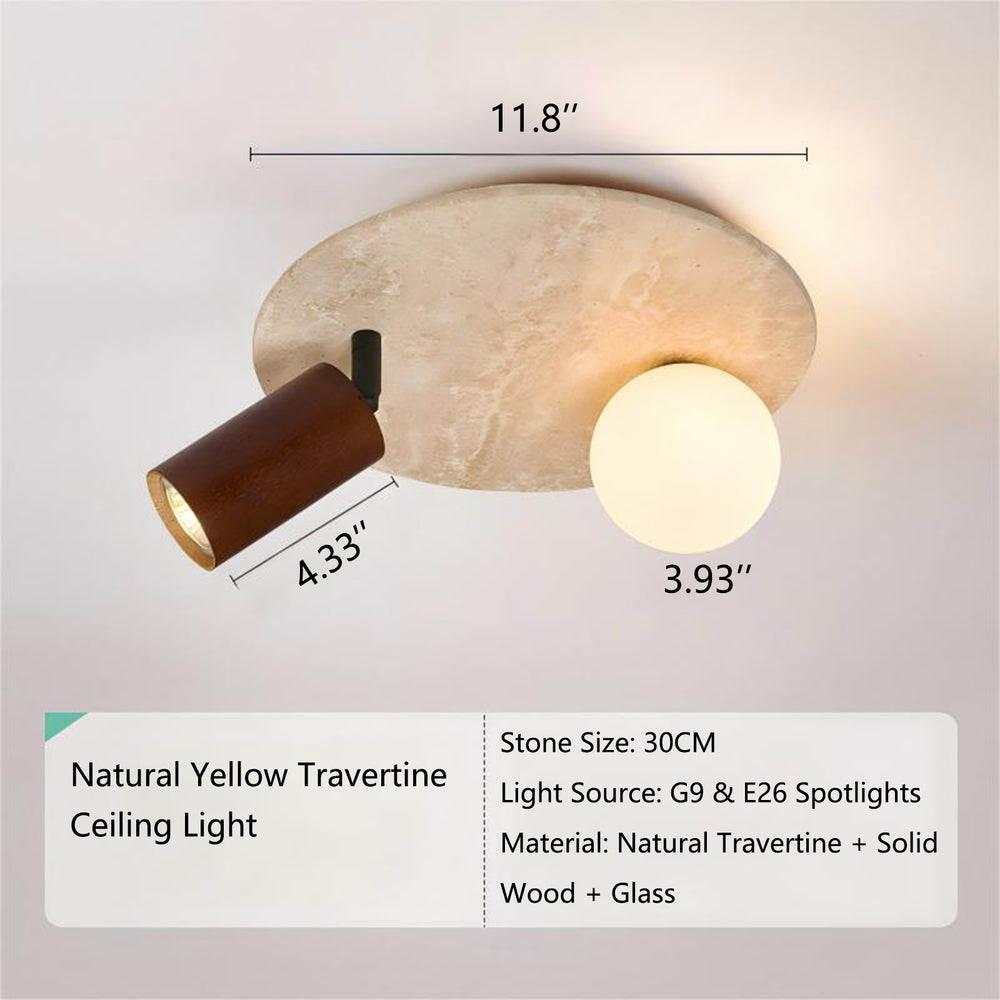 Travertine ceiling light dimensions diagram