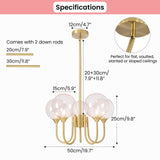 5 Head Pink Bubble Chandelier Size Specs