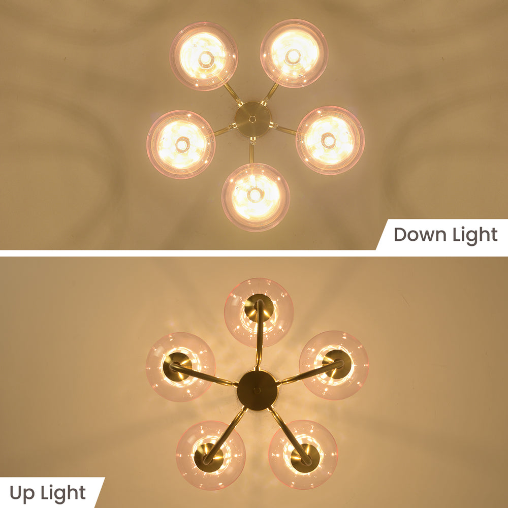 Pink Bubble Chandelier Up/Down Light Effect