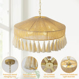 Rattan Tassel Chandelier Component Detail