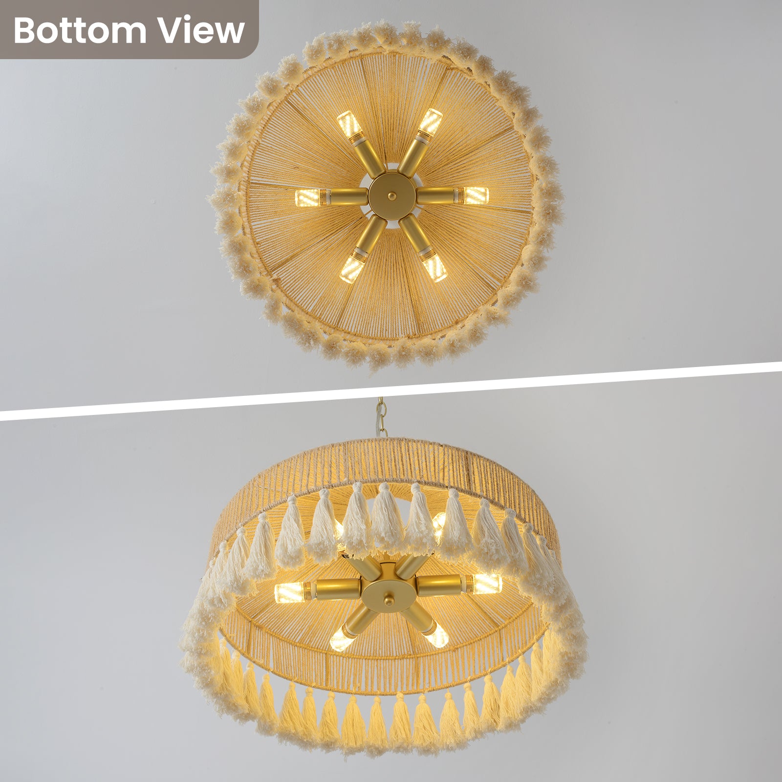 Rattan Chandelier Bottom View