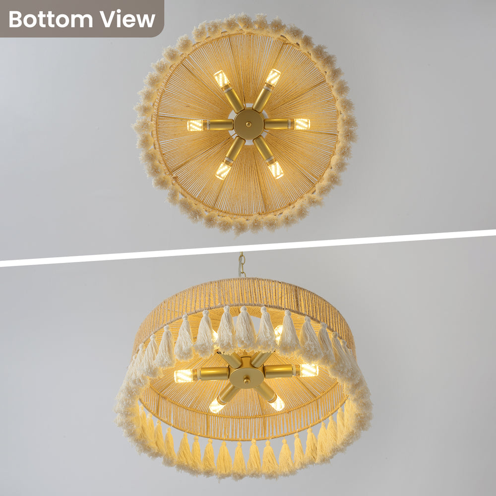 Rattan Chandelier Bottom View