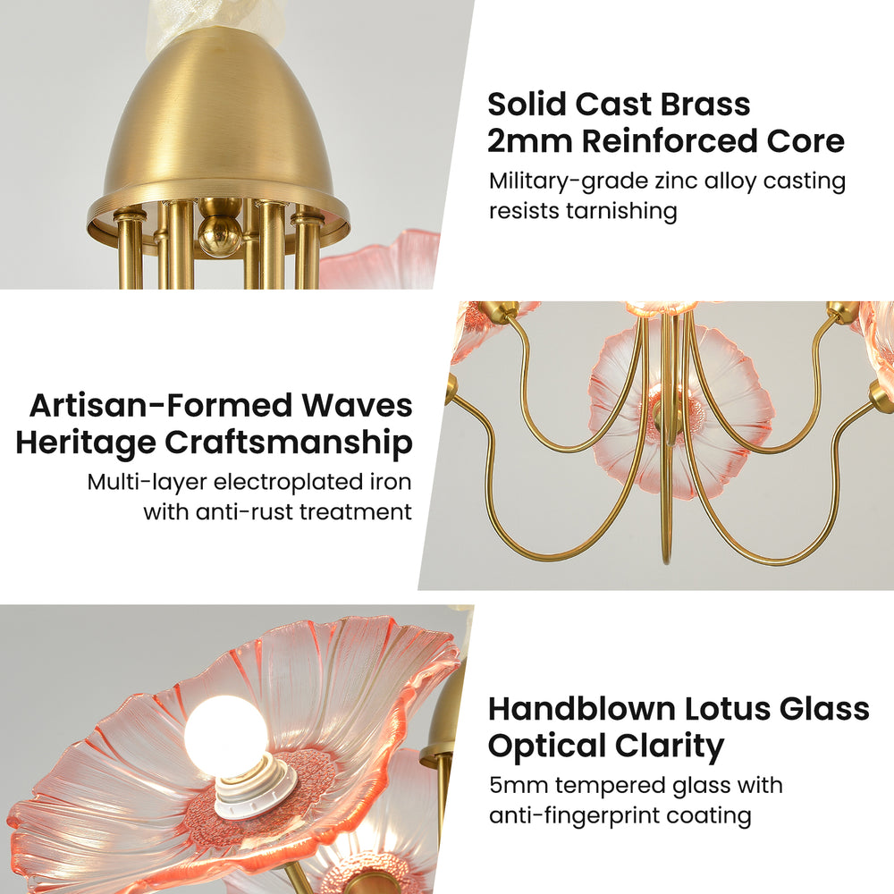 Floral chandelier material & craft details