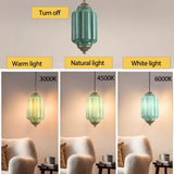 3 color options for green pendant light: warm 3000K, natural 4500K, cool 6000K